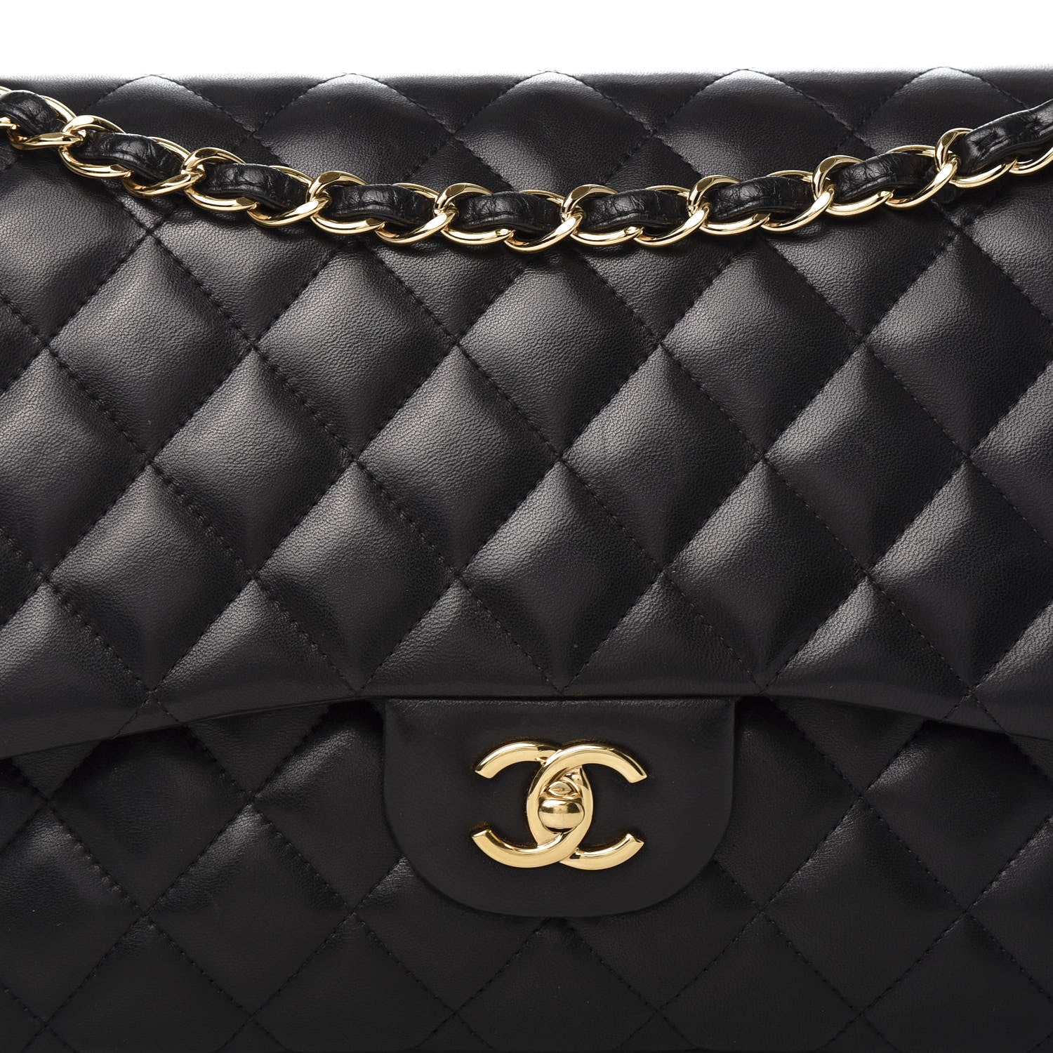 Chanel Lambskin Quilted Jumbo Double Flap Black 11 of 11
