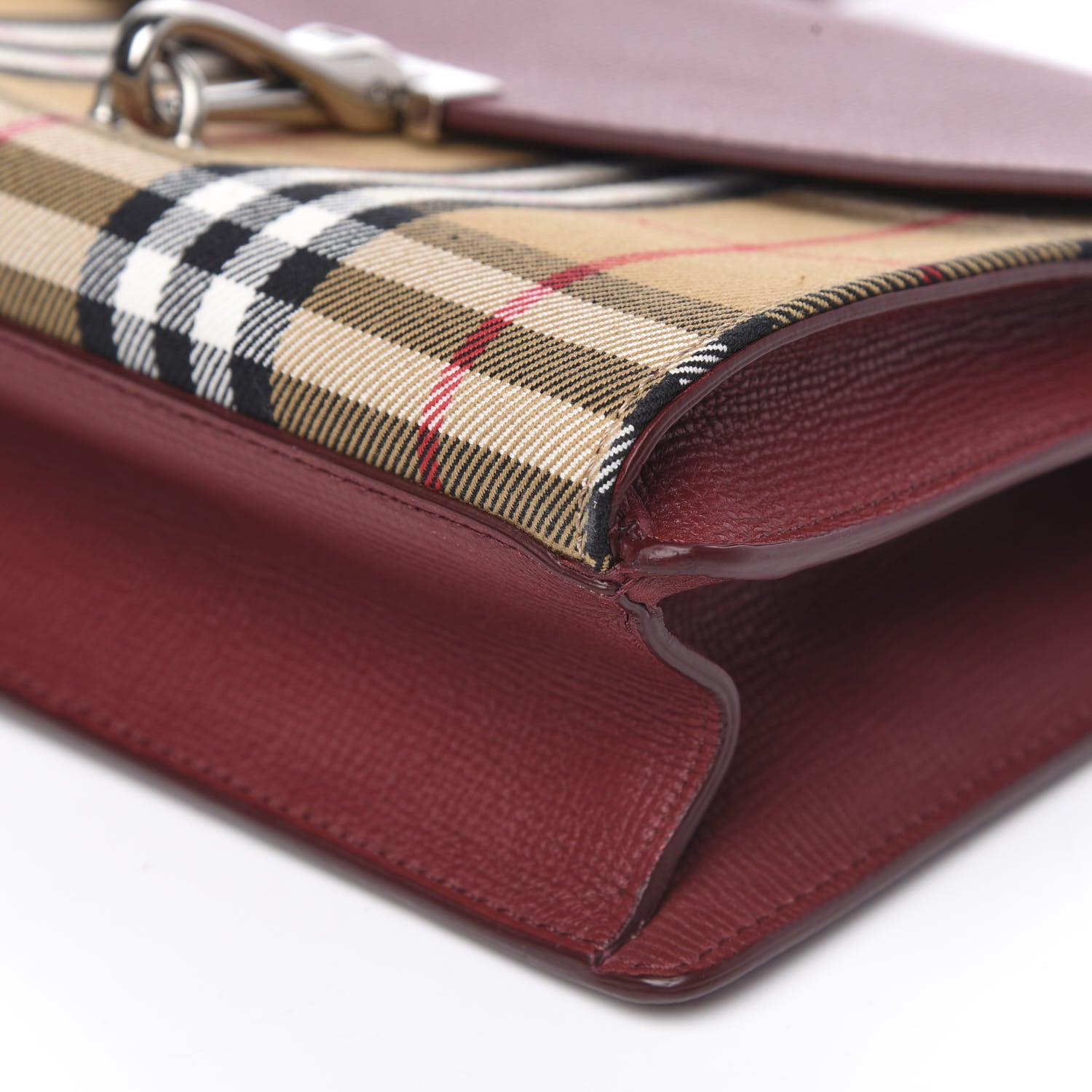 Burberry Derby Calfskin House Check Mini Macken Crossbody Bag Russet Red 9 of 9