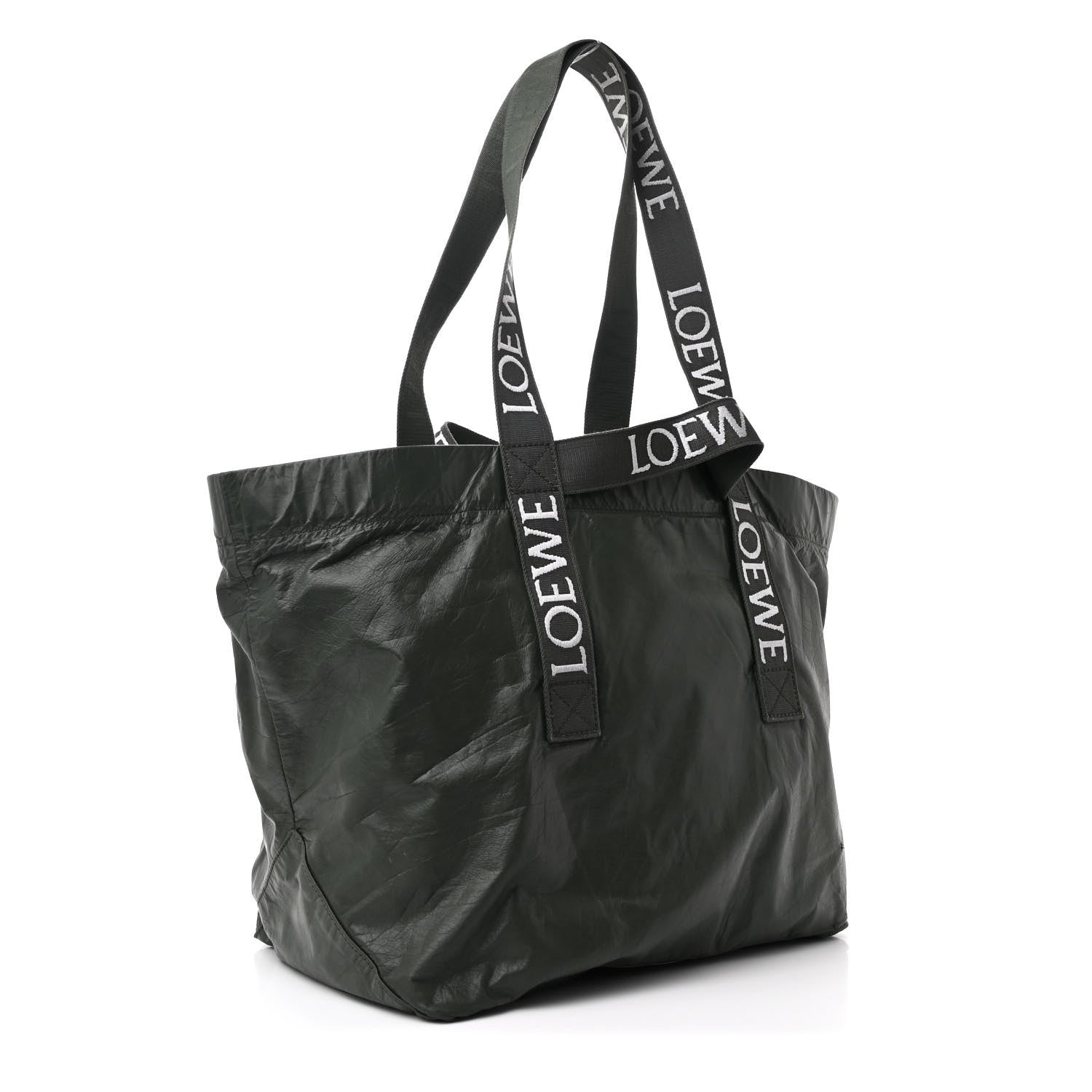 Loewe Paper Calfskin Fold Shopper Tote Green 3 of 10