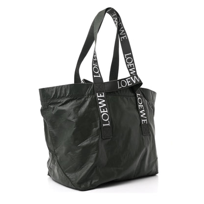 Loewe Paper Calfskin Fold Shopper Tote Green 3 of 10