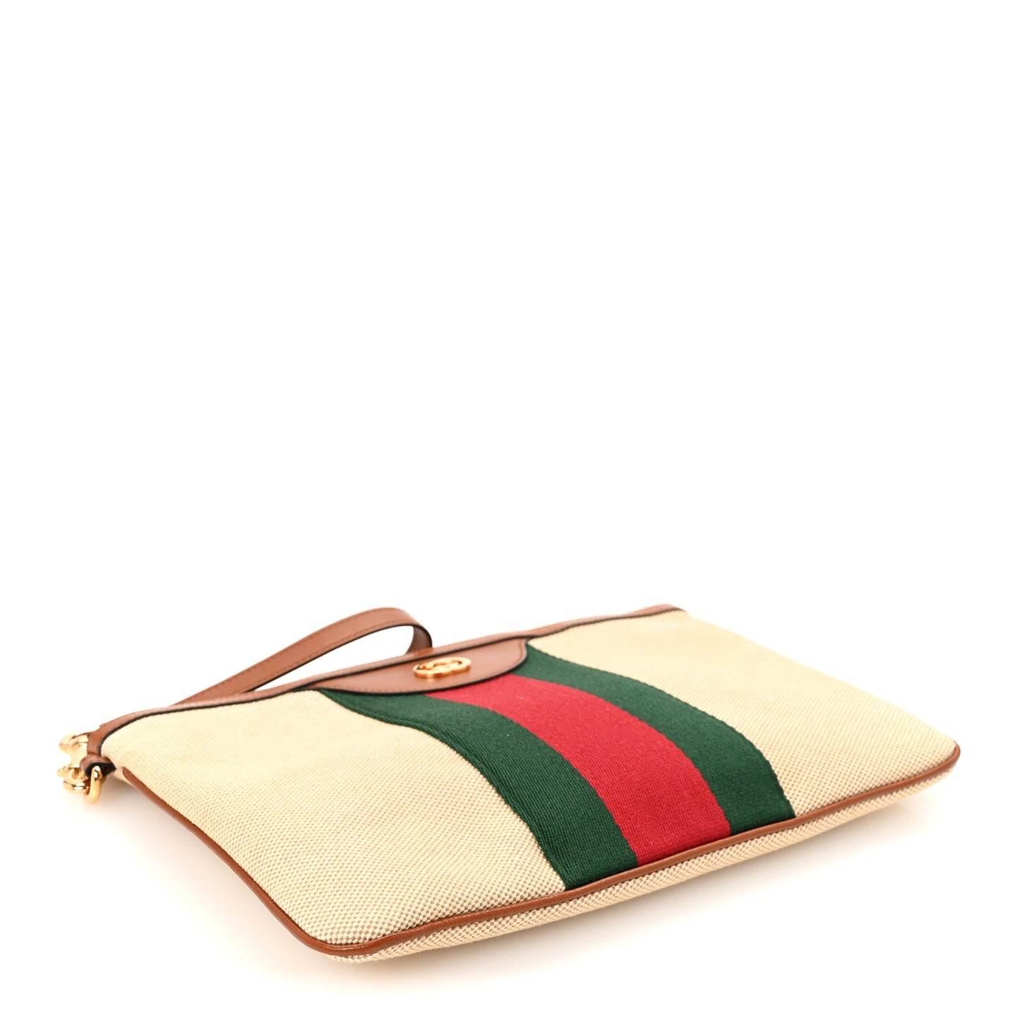 Vintage Canvas Web Pouch Sand Cuir