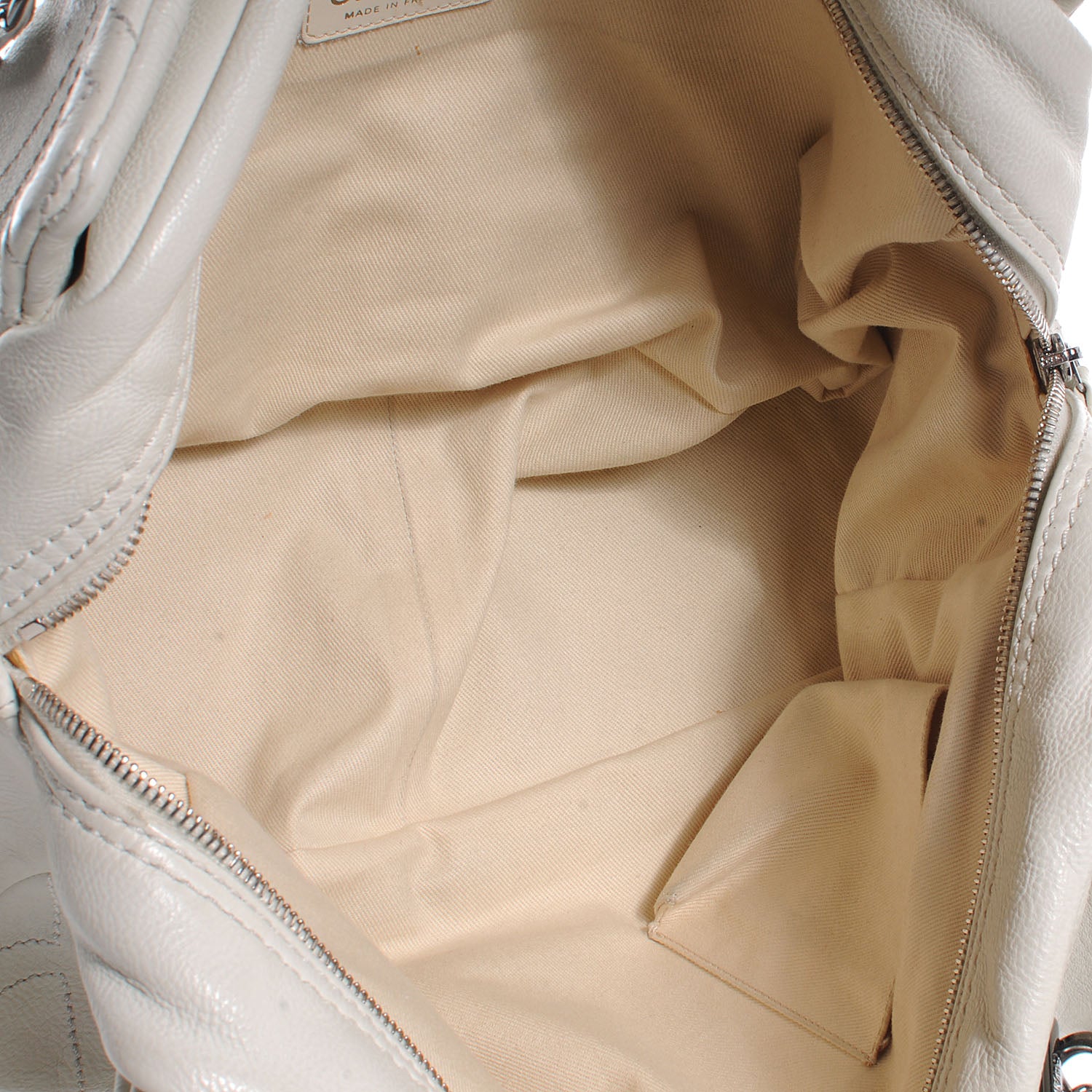 Chanel Calfskin Large Diamond Stitch Tote White 7 of 10