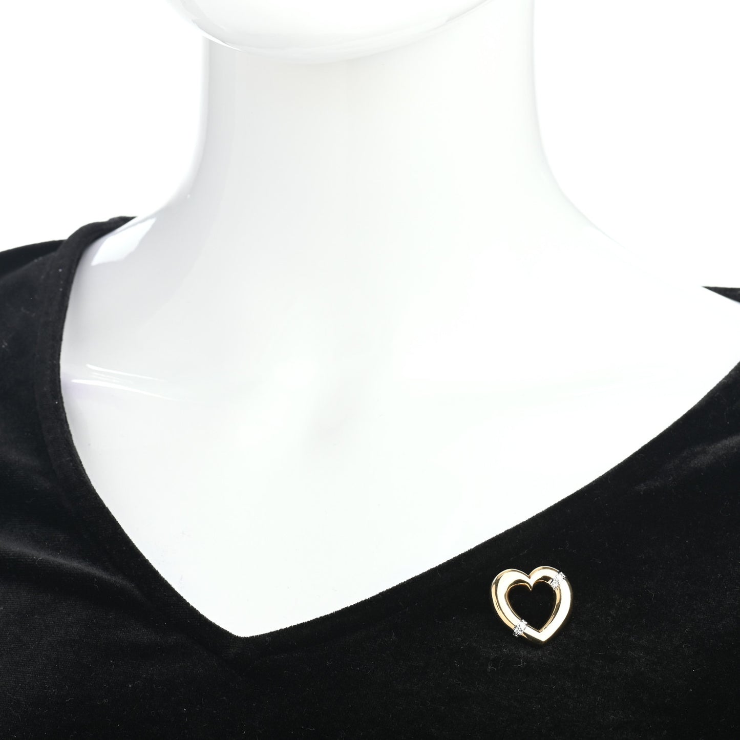 18K Yellow Gold Diamond Paloma Picasso Heart Brooch Pin