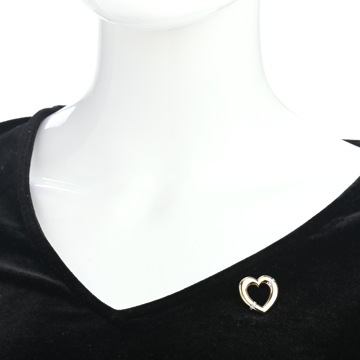 Tiffany 18K Yellow Gold Diamond Paloma Picasso Heart Brooch Pin 2 of 4