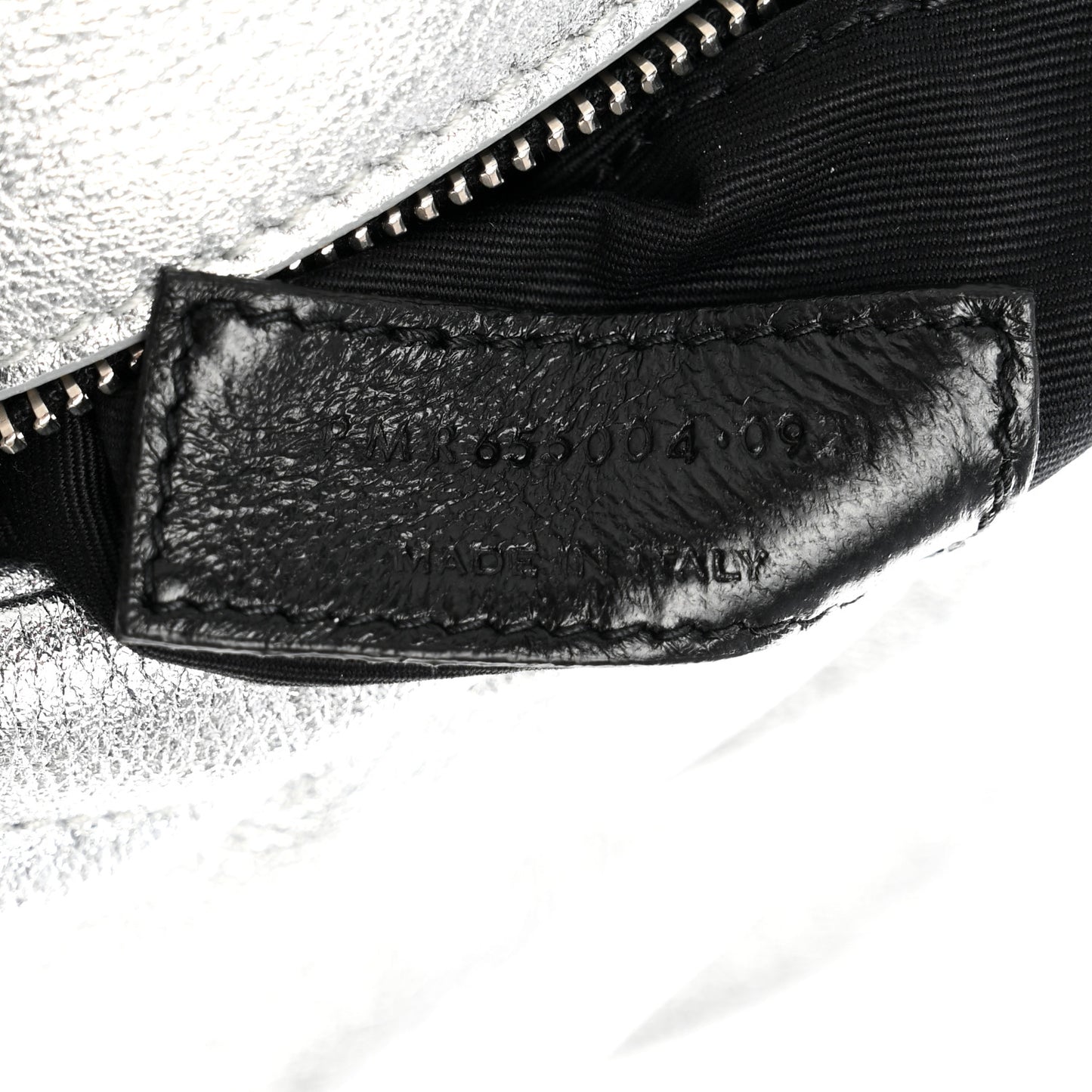 Metallic Lambskin Quilted Sade Puffer Envelope Clutch Argento