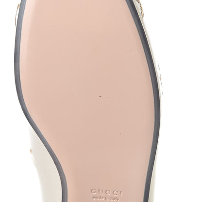 Gucci Goatskin Bee Star Embroidered Womens Princetown Slippers 34 Mystic White 8 of 10