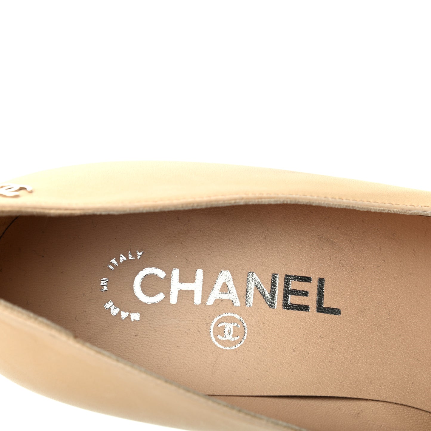 Lambskin Cap Toe CC Pumps 41 Beige Black