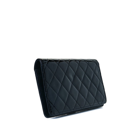Chanel Patent Quilted Brilliant Yen Wallet Black 3 of 10