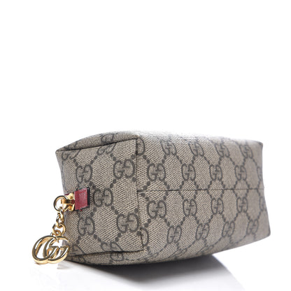 Gucci Soft GG Supreme Monogram Calfskin Small Ophidia Cosmetic Case Beige Ebony Hibiscus Red 3 of 9