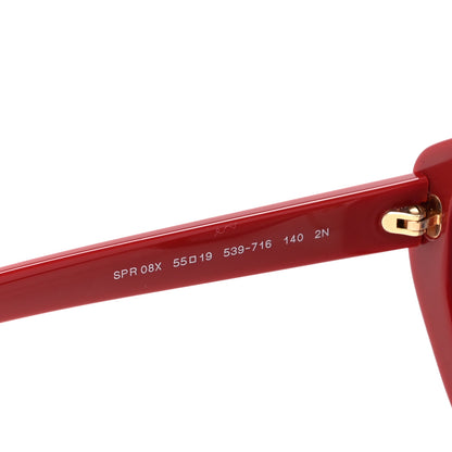 Prada Acetate Geometric Sunglasses SPR 08X Red 5 of 7