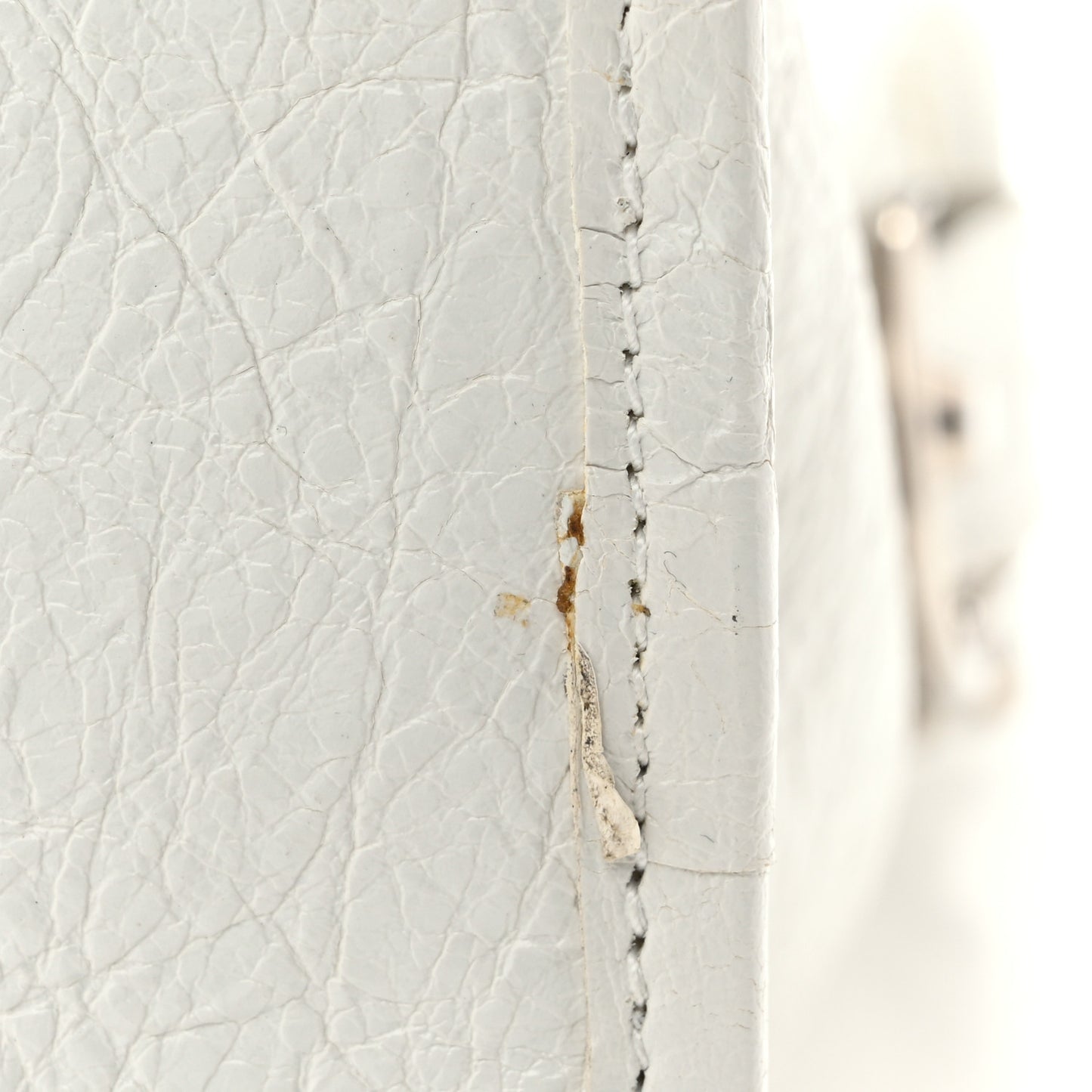 Agneau Arena Silver Hardware Medium Le City Optic White