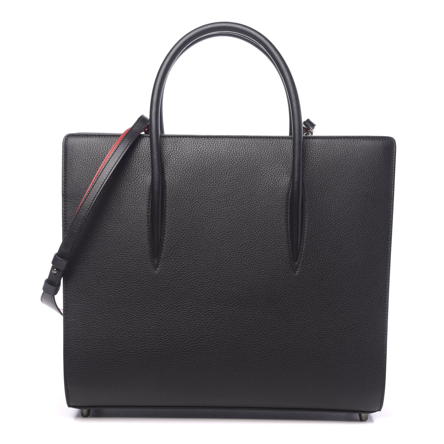 Christian Louboutin Calfskin Patent Studded Large Paloma Black 1 of 14
