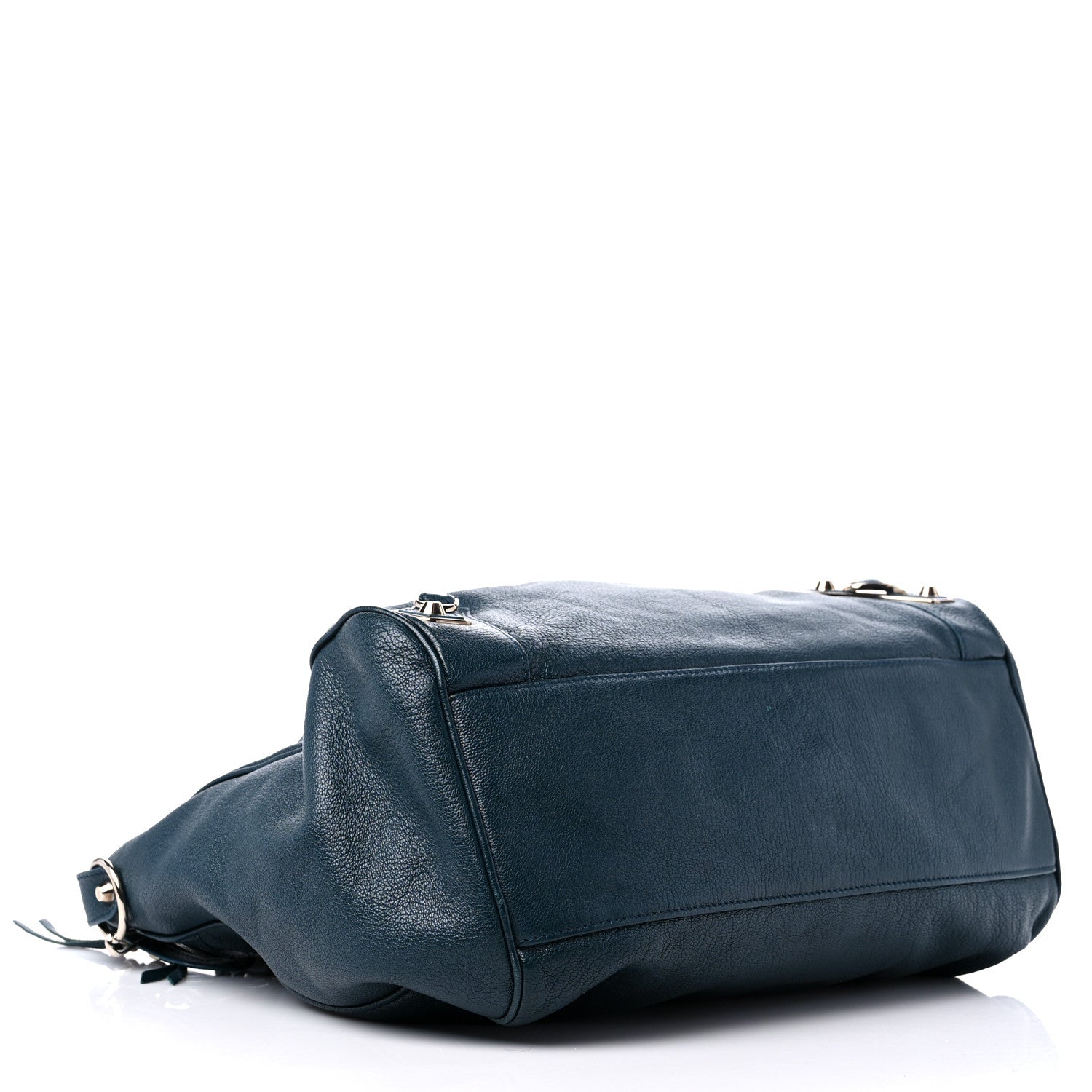 Balenciaga Chevre Silver Metallic Edge Hardware Velo Bleu Paon 4 of 12