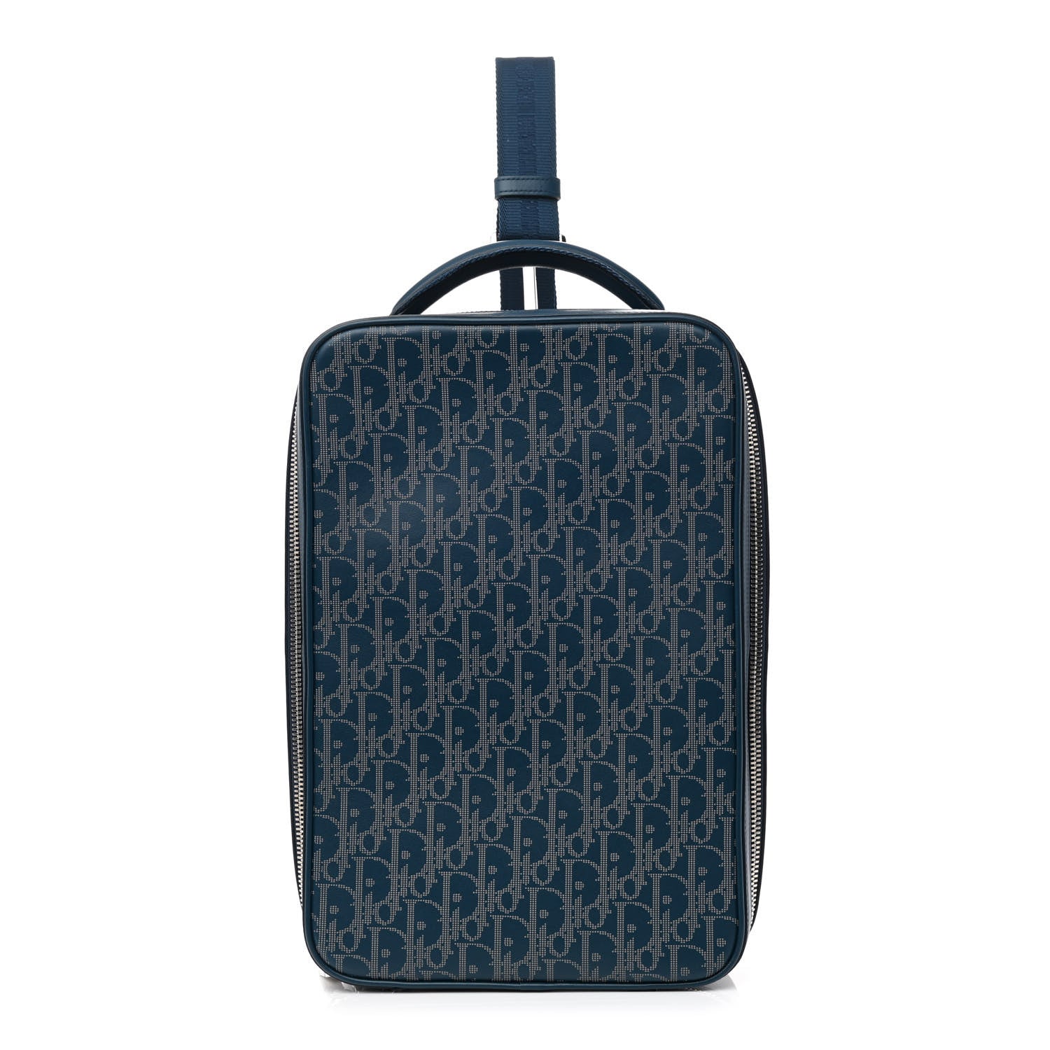 Christian Dior Calfskin Perforated Oblique Galaxy Marsupio World Tour Pelle Sling Navy Blue 1 of 7