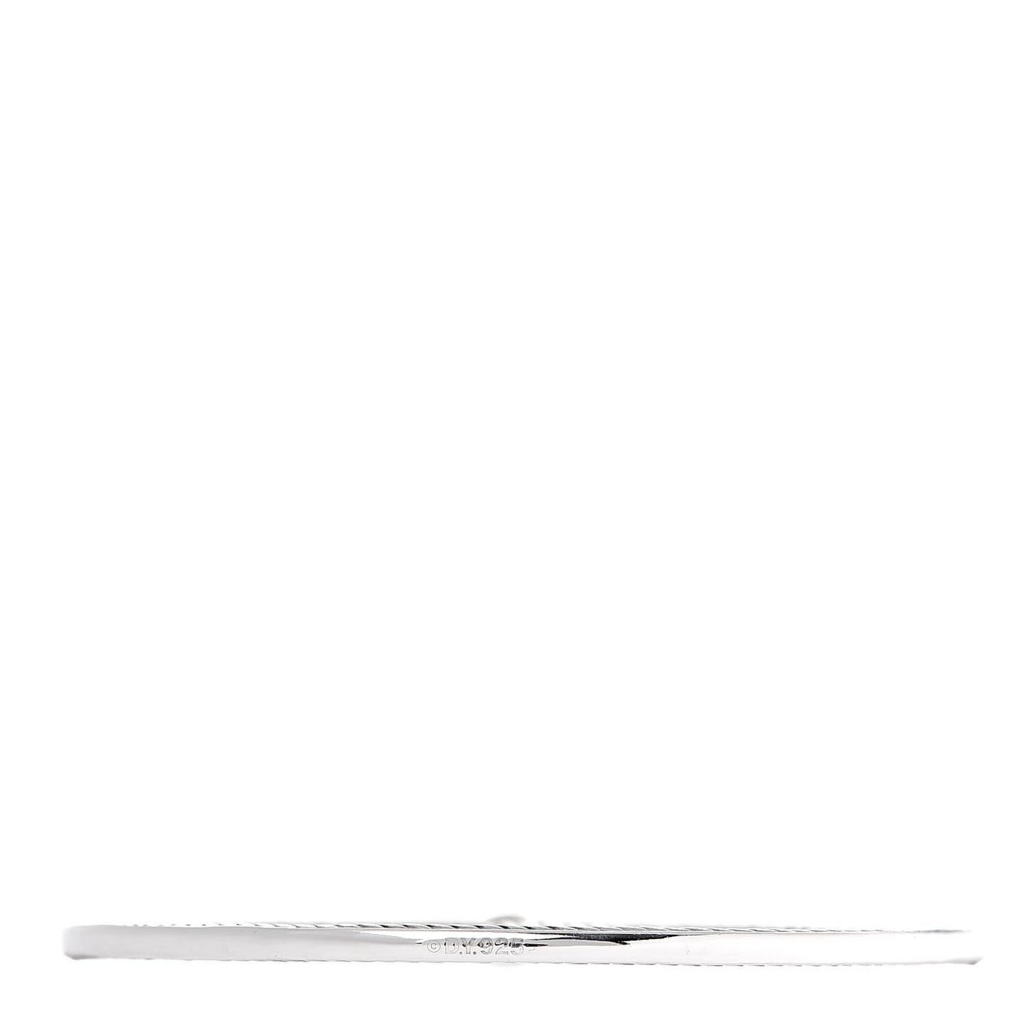 Sterling Silver Diamond 3mm Oval Cable Bangle Bracelet