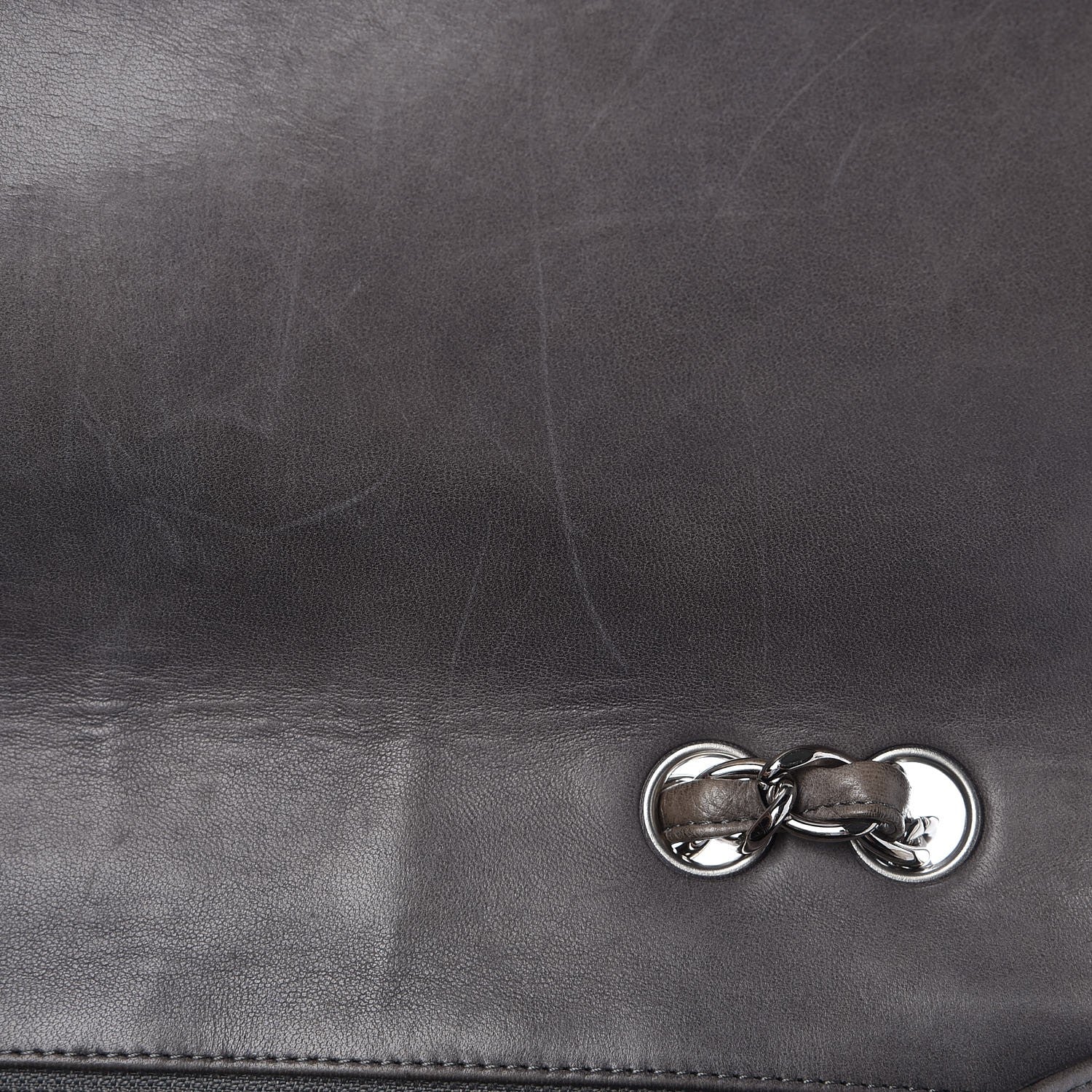 Chanel Lambskin Quilted Jumbo Single Flap Dark Grey 11 of 16