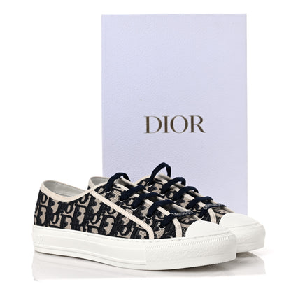 Christian Dior Canvas Oblique Walk'N'Dior Low Top Sneakers 40 Deep Blue 10 of 10