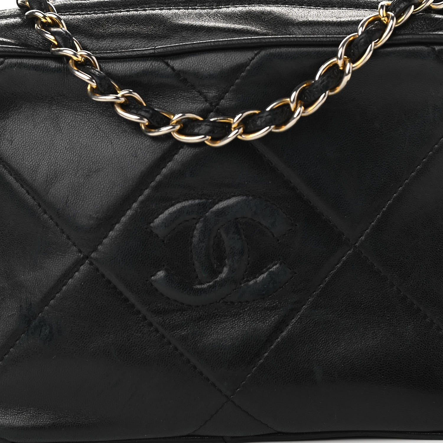 Chanel Lambskin Quilted CC Tassel Camera Case Black 7 of 11
