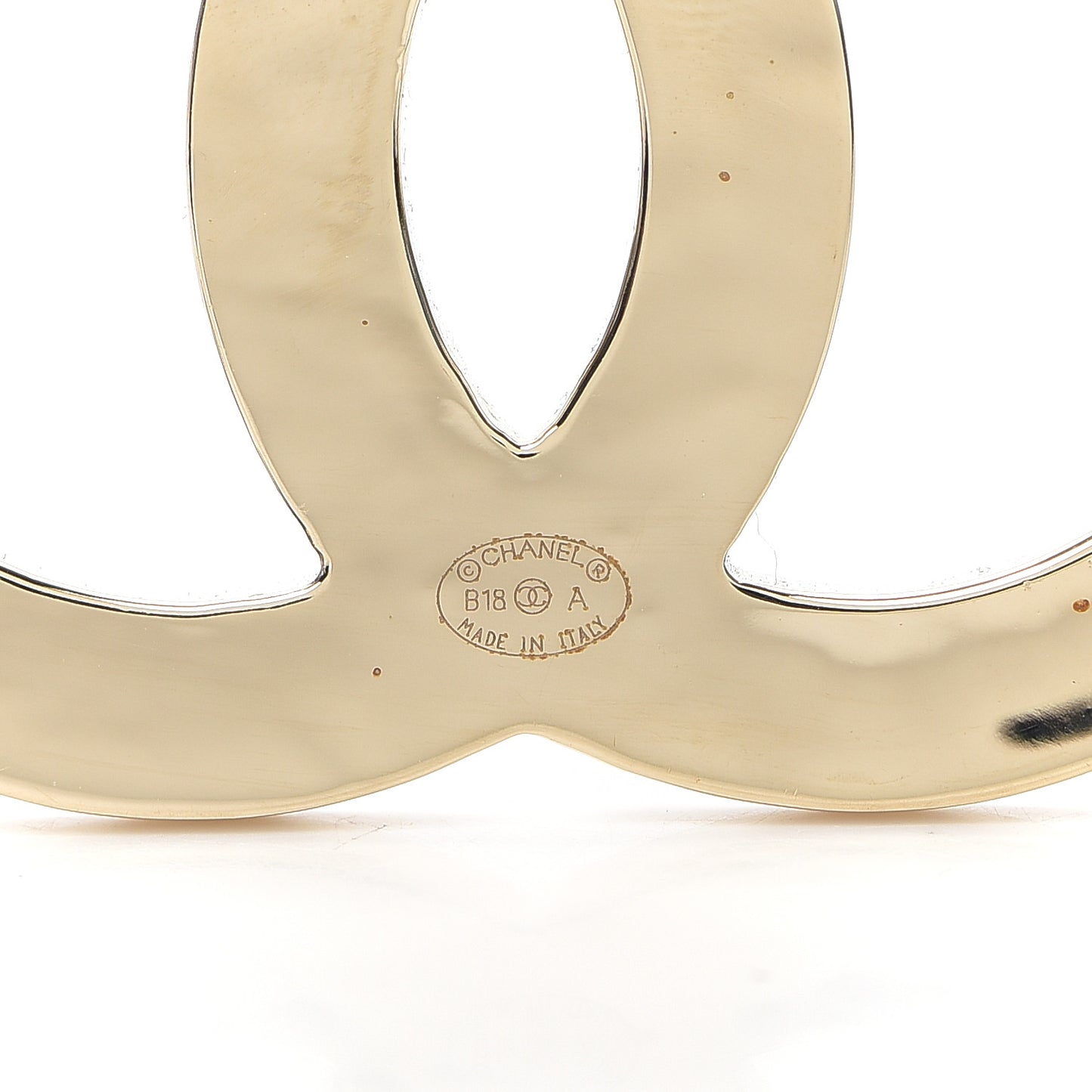 Crystal Enamel Stripe CC Brooch Black Gold