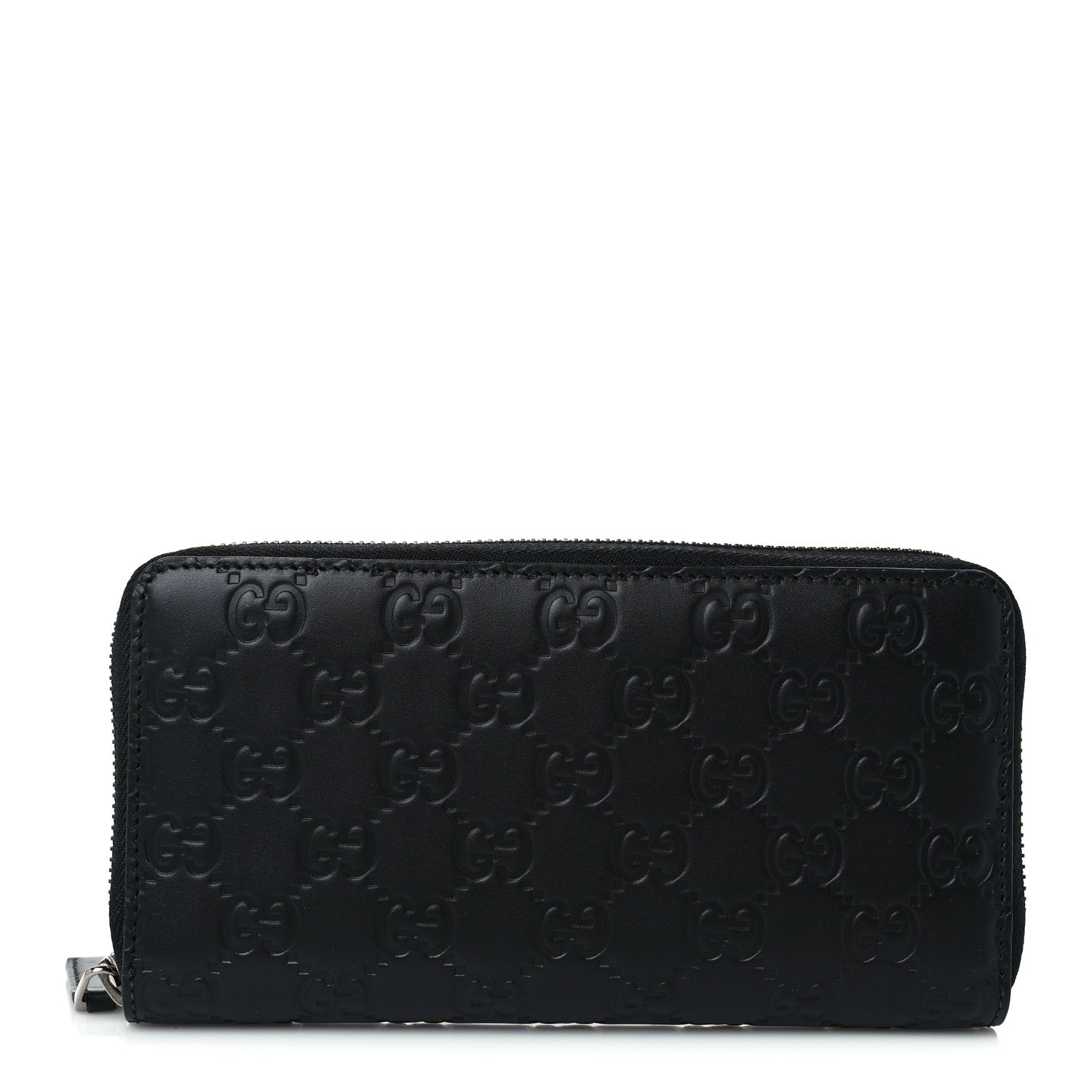 Gucci Guccissima Signature Zip Around Organizer Wallet Black 1 of 6