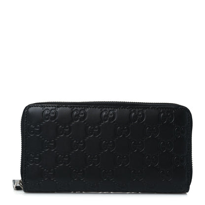 Gucci Guccissima Signature Zip Around Organizer Wallet Black 1 of 6