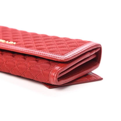 Prada Tessuto Nylon Quilted Continental Flap Wallet Fuoco 7 of 8