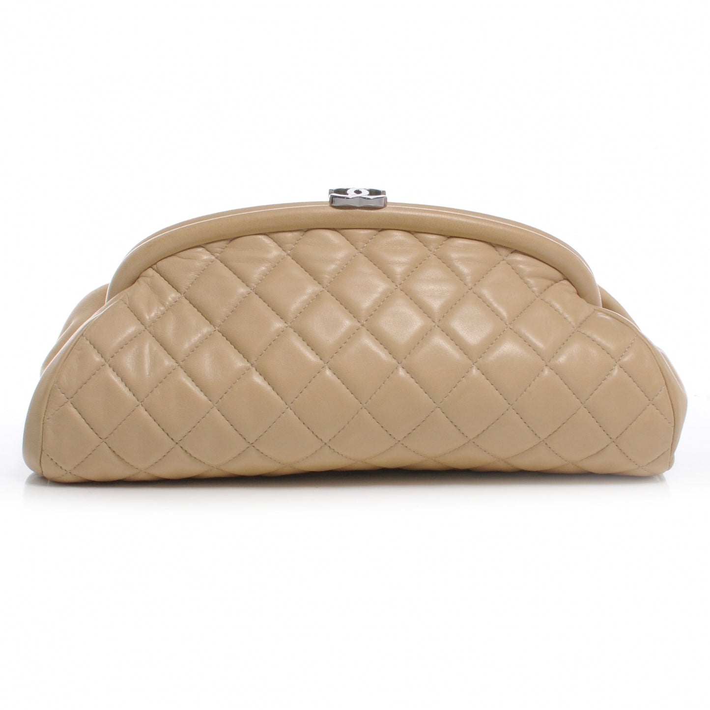 Lambskin Quilted Timeless Clutch Beige