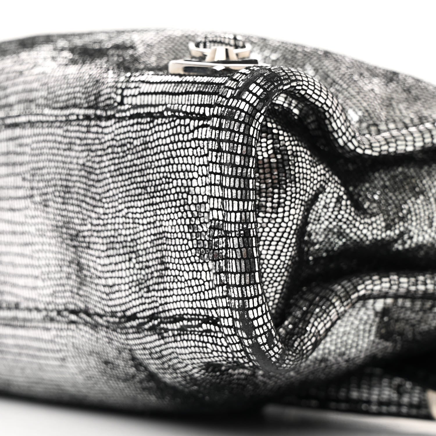 Balenciaga Metallic Calfskin Lizard Embossed Silver Metallic Edge Hardware Nano City Silver 12 of 12