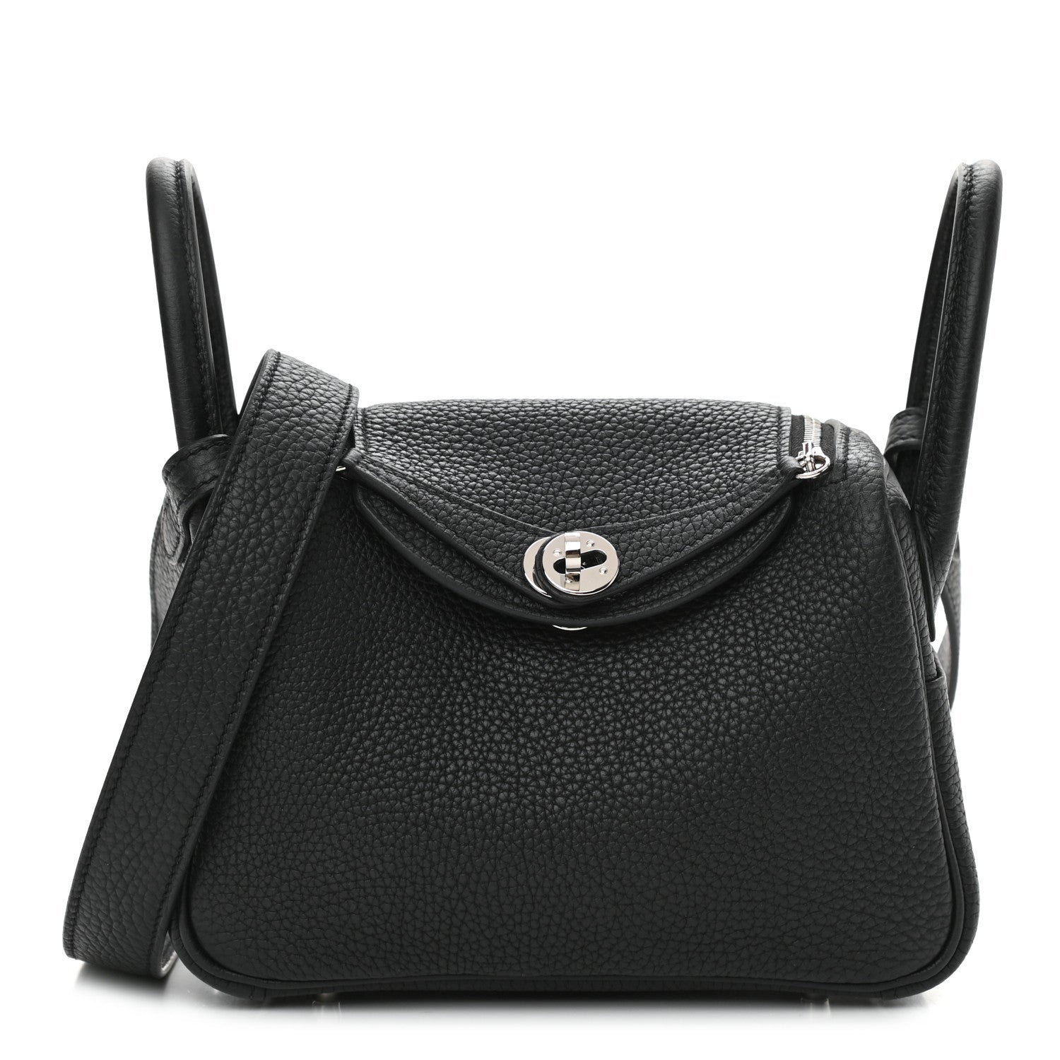 Hermes Taurillon Clemence Mini Lindy 20 Black 1 of 12