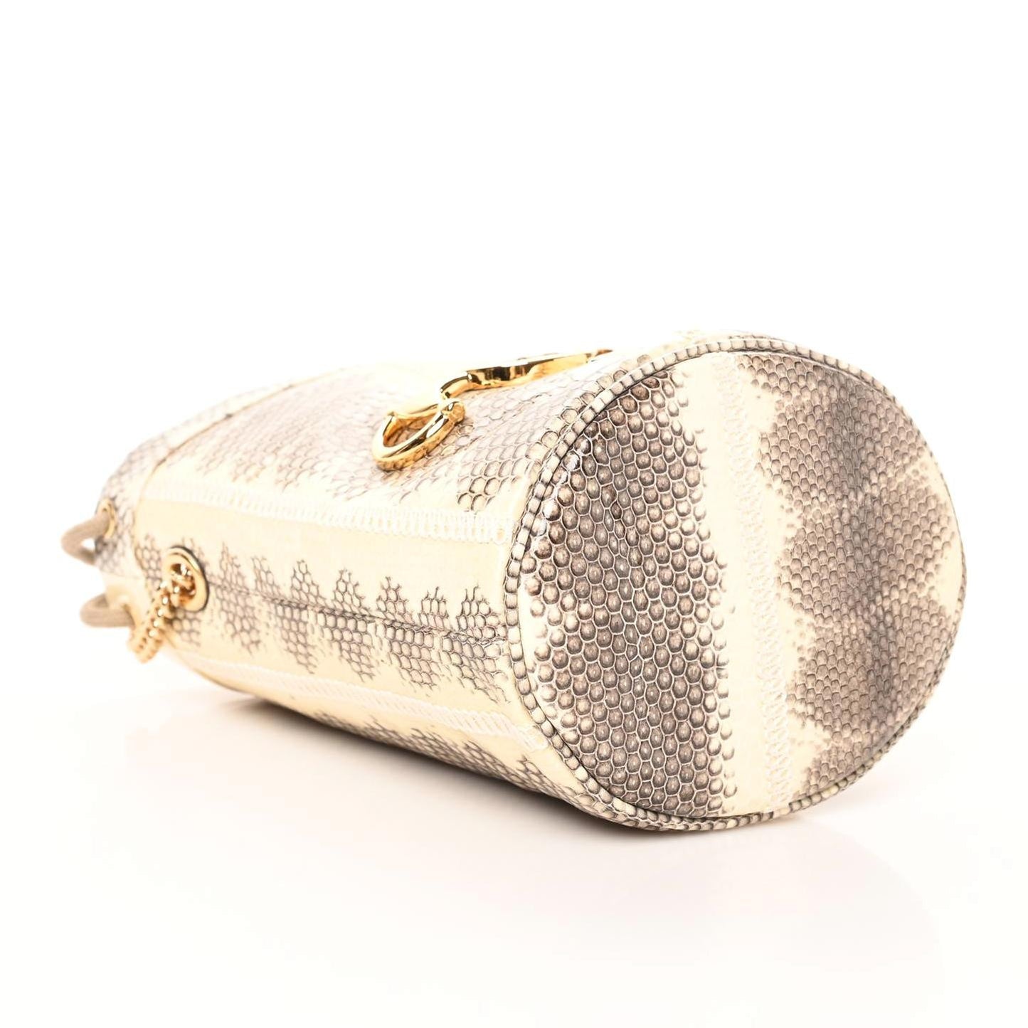 Snakeskin Mini Zumi Bucket Bag Grey