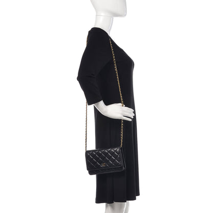 Chanel Lambskin Quilted Wallet On Chain WOC Black 2 of 11