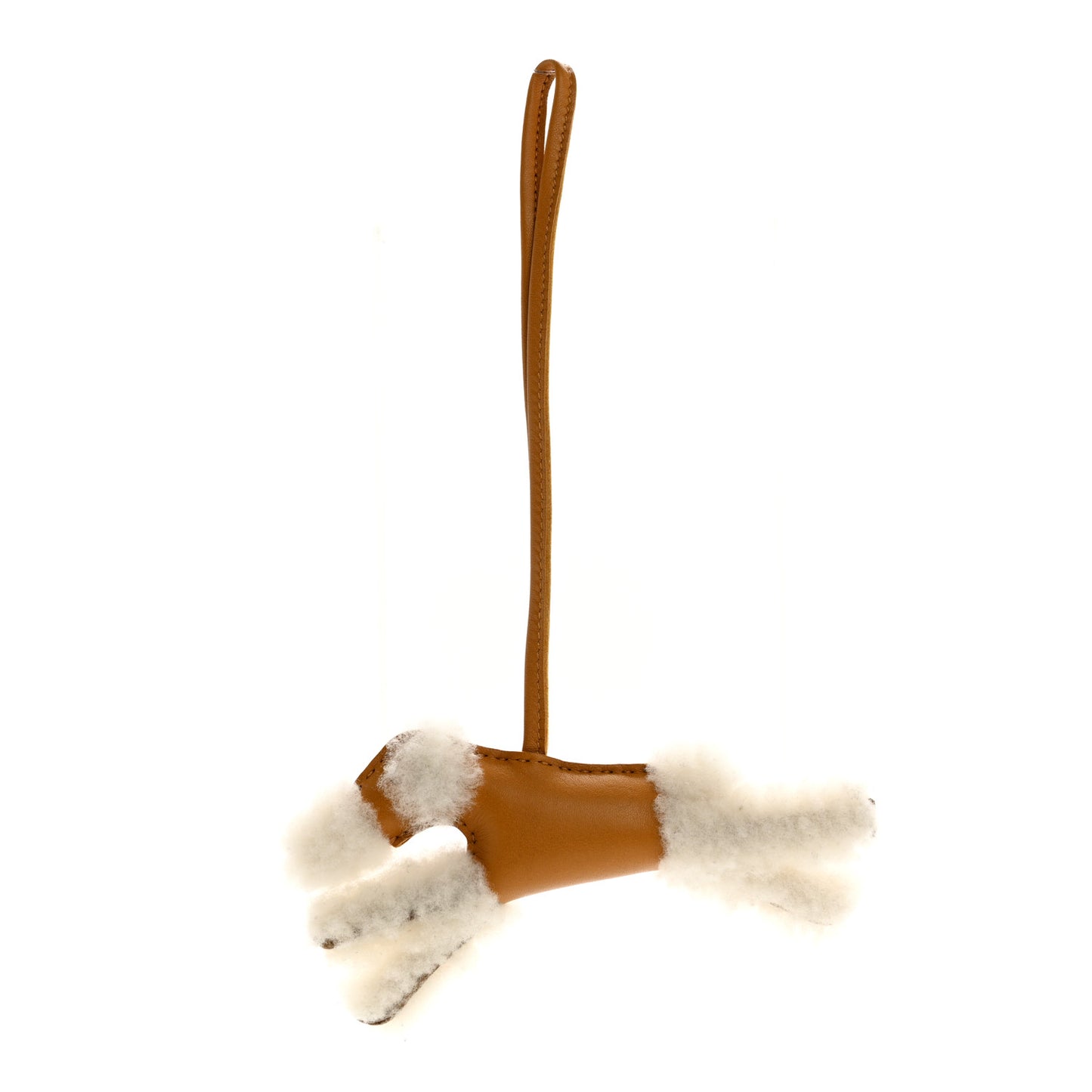 Milo Lambskin Shearling Budy Charm Sesame