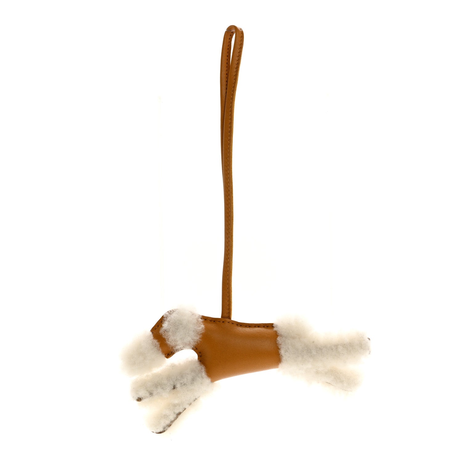 Hermes Milo Lambskin Shearling Budy Charm Sesame 1 of 5