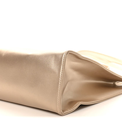 Telfar Metallic Vegan Leather Medium Shopping Bag Gold 9 of 9