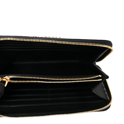 Burberry Haymarket Check Large Ziggy Zip Around Wallet Black 5 of 8