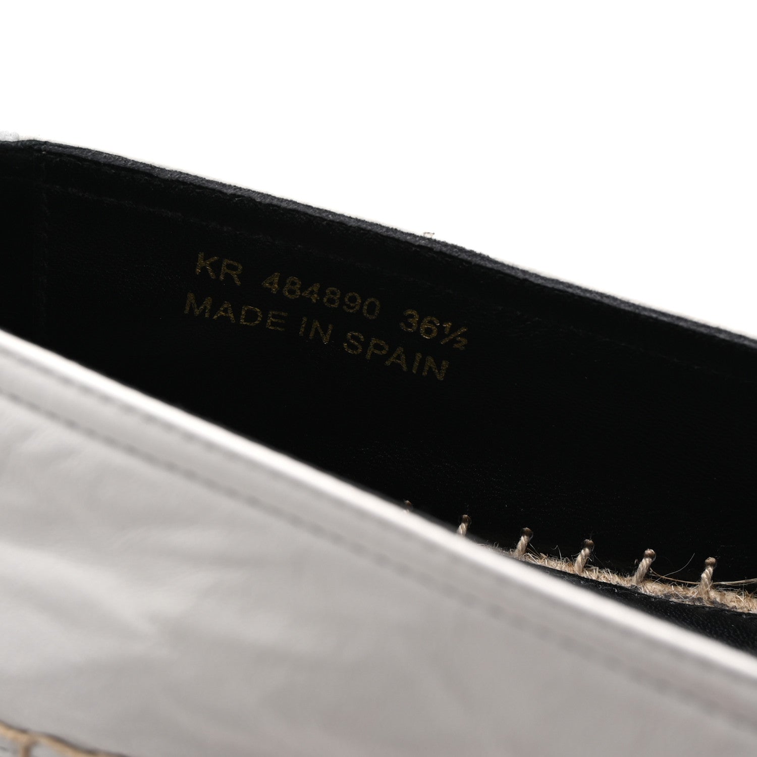 Saint Laurent Lambskin Monogram Espadrilles 36.5 White 9 of 10