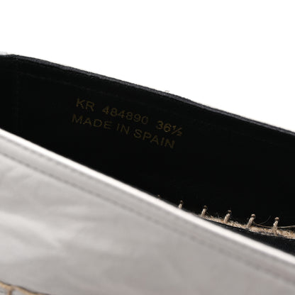 Saint Laurent Lambskin Monogram Espadrilles 36.5 White 9 of 10