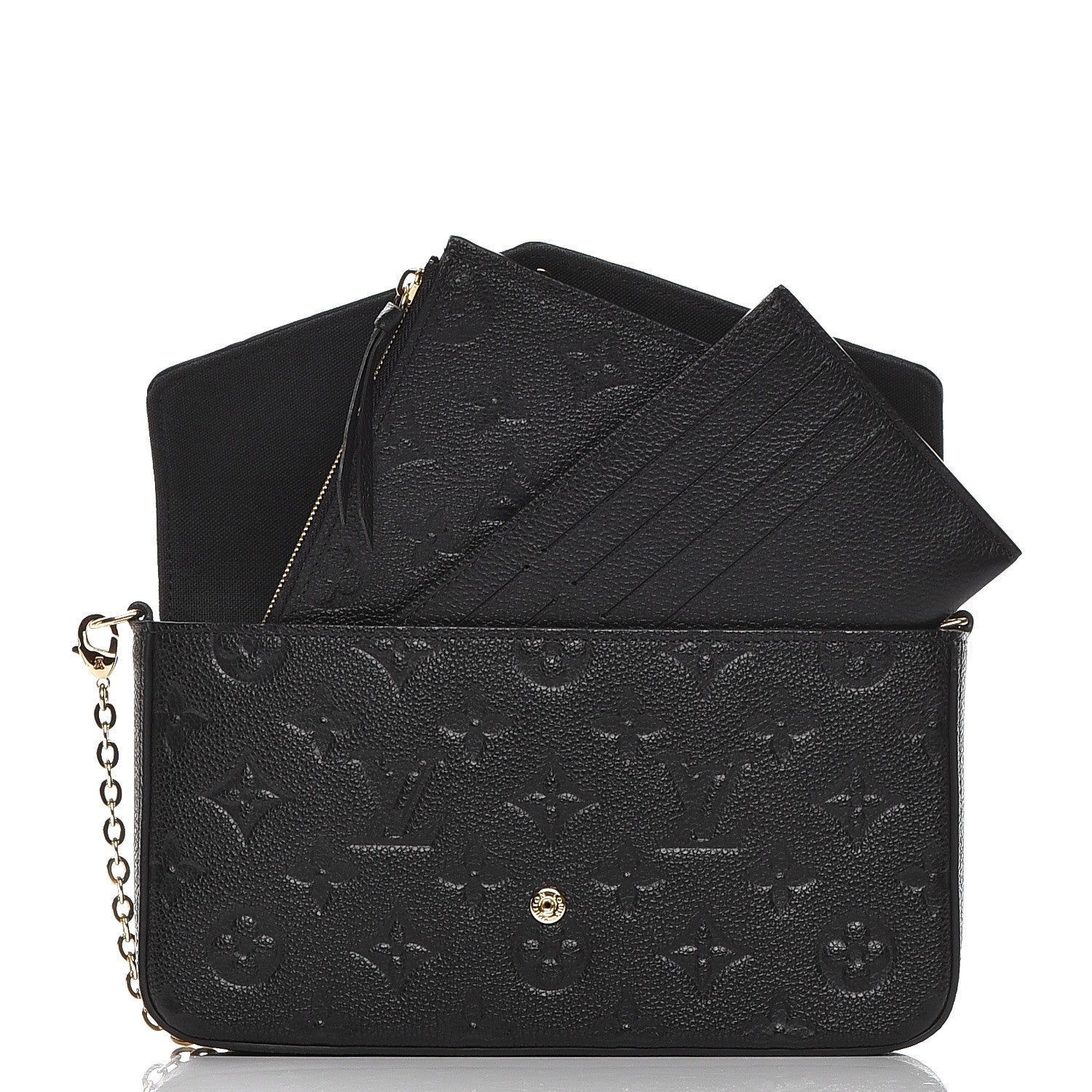 Louis Vuitton Empreinte Pochette Felicie Chain Wallet Black 6 of 11