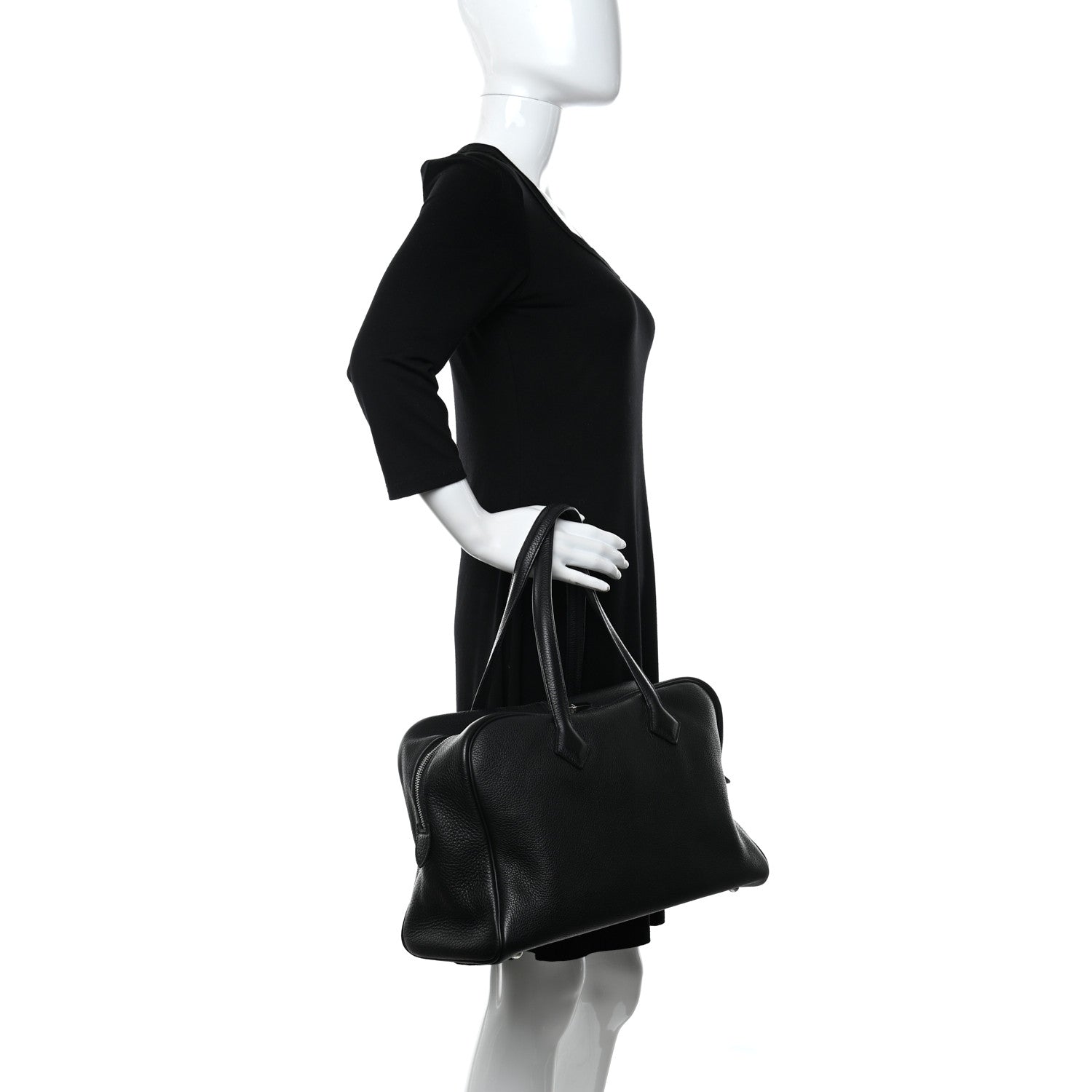 Hermes Taurillon Clemence Victoria II 35 Black 2 of 9