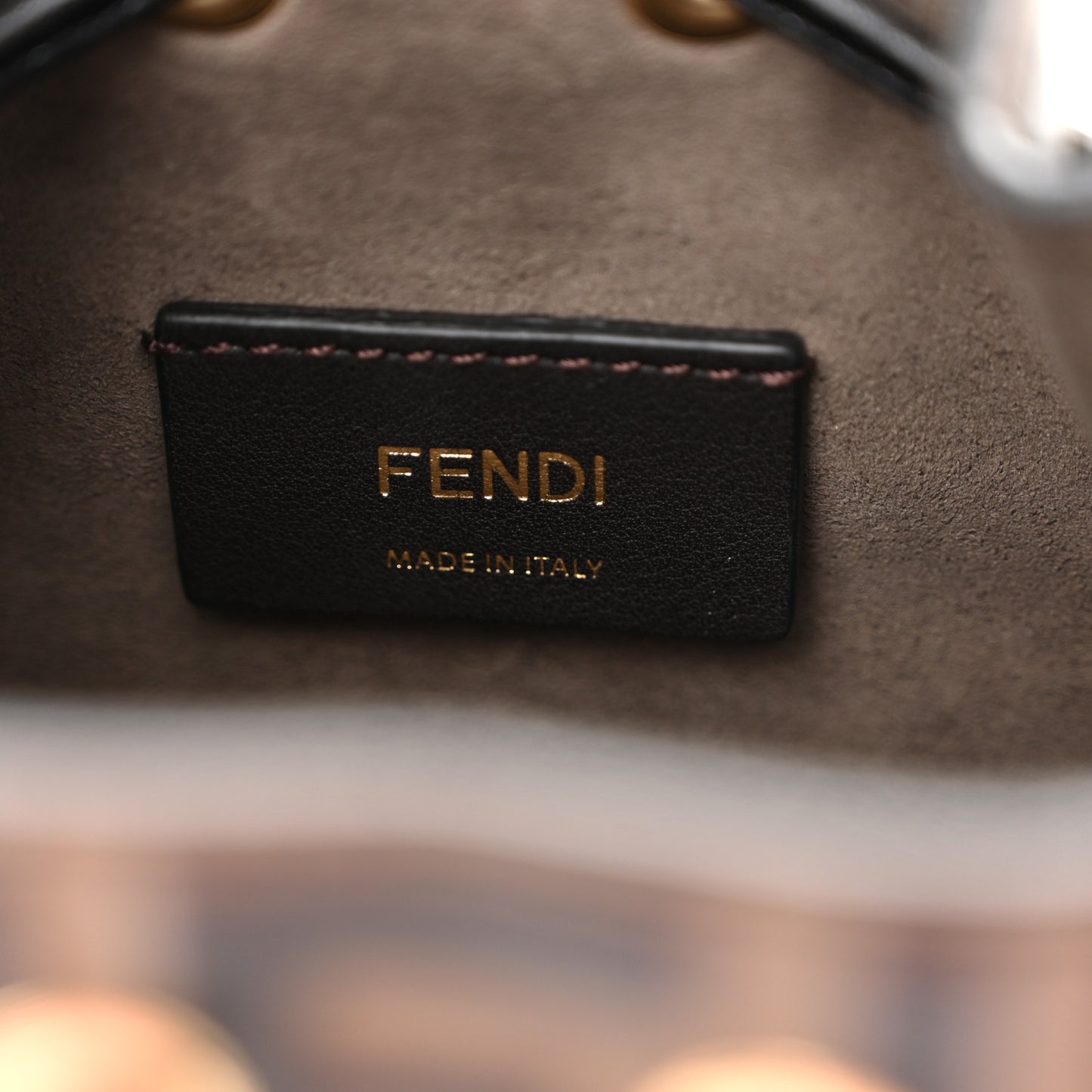 Vitello Liberty F is Fendi Bi-Color FF 1974 Embossed Mini Mon Tresor Bucket Bag Maya Black
