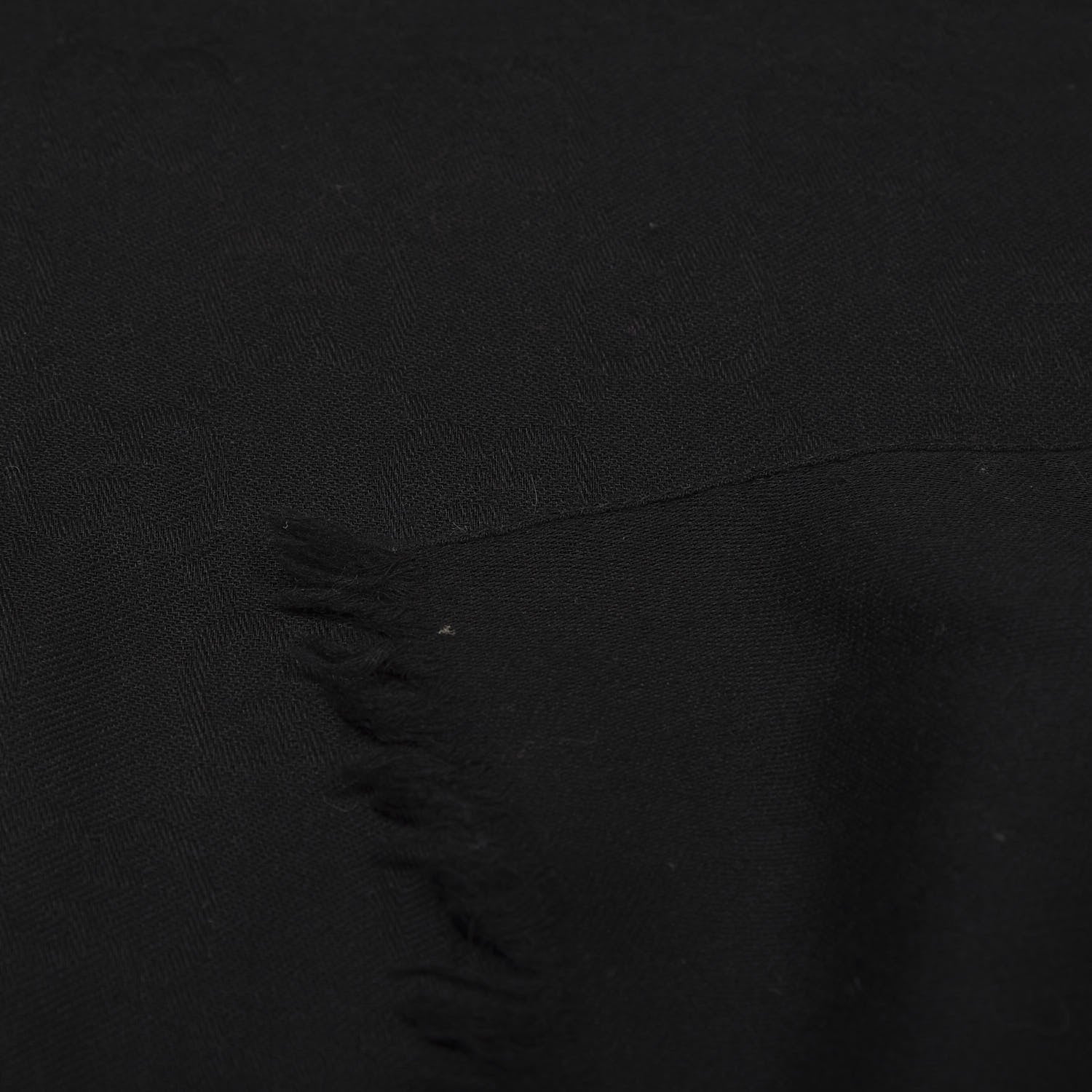Gucci Wool Silk GG Monogram GGNat Scarf Black 6 of 6