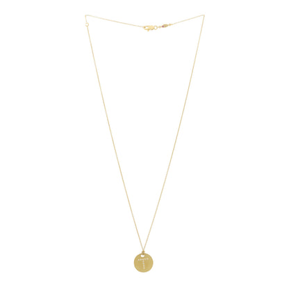 Roberto Coin 18K Yellow Gold Diamond Letter T Medallion Pendant Necklace 3 of 6