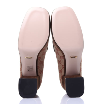 Gucci GG Monogram Suede Houdan Mid Heel Platform Loafers 41 Beige Ruggine Maroon 7 of 13
