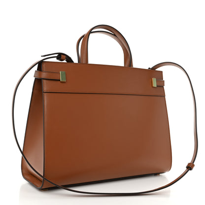 Saint Laurent Calfskin Small Manhattan Shopper Tote Brick Ebony Dark 3 of 9