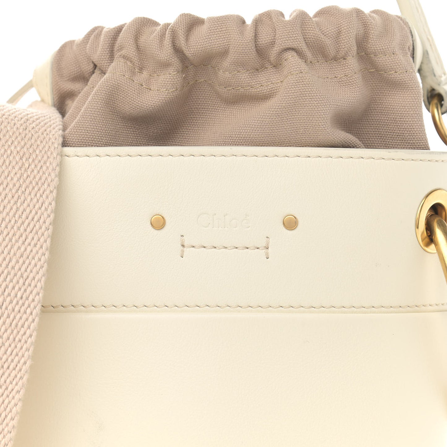 Smooth Calfskin Mini Roy Bucket Bag Natural White