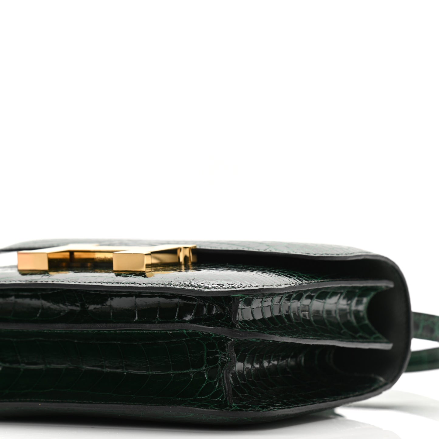 Shiny Alligator Constance 18 Vert Fonce