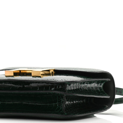 Hermes Shiny Alligator Constance 18 Vert Fonce 10 of 11