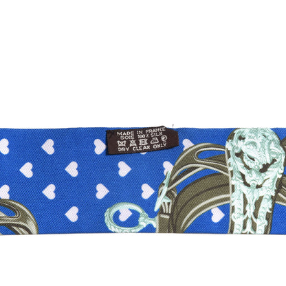 Hermes Silk Brides De Gala Love Twilly Cobalt Kaki Turquoise 2 of 4