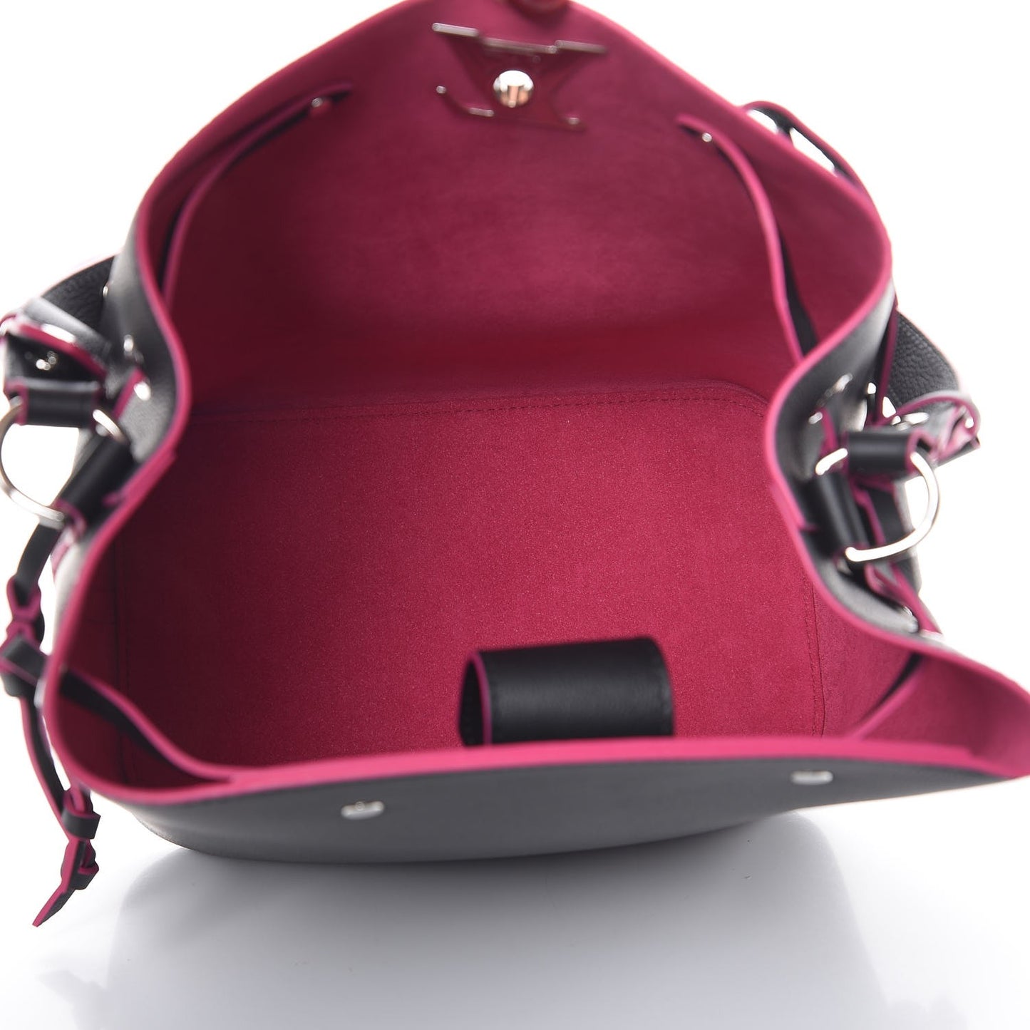 Calfskin Lockme Bucket Black