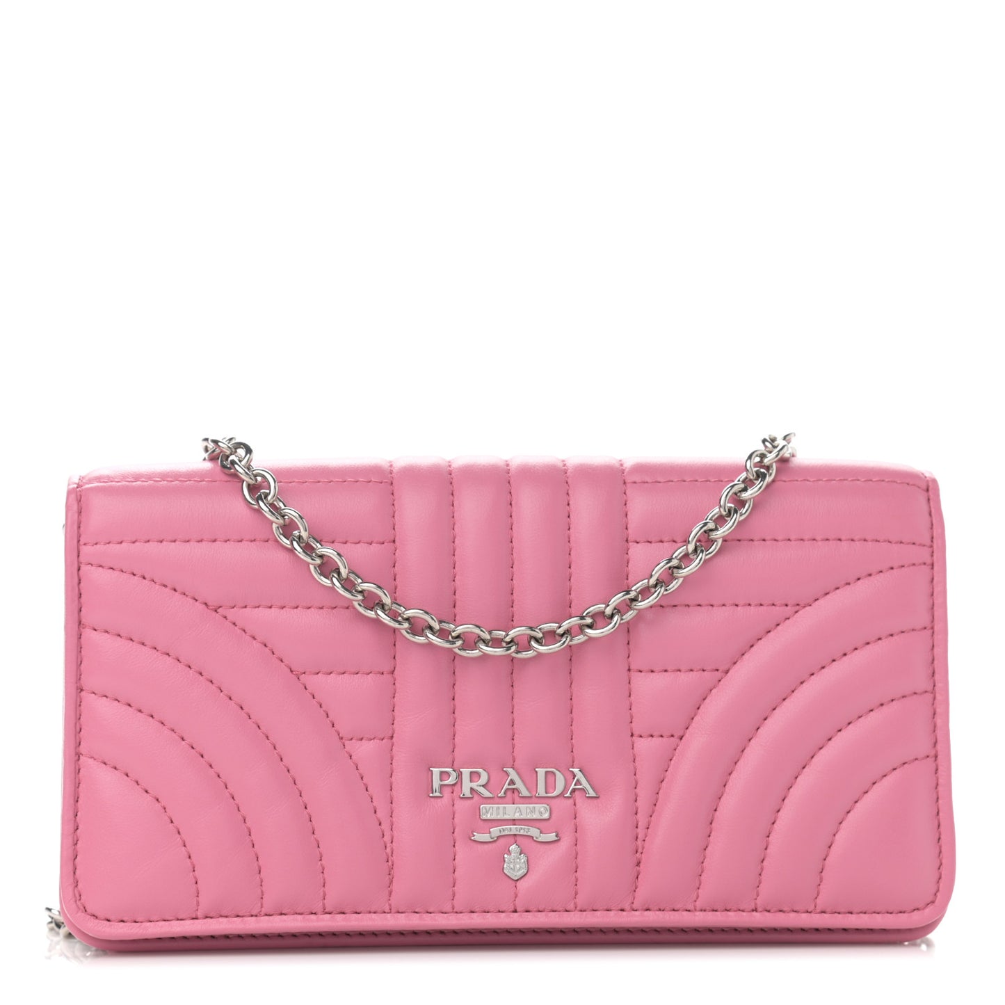 Soft Calfskin Impunture Diagramme Chain Wallet Begonia